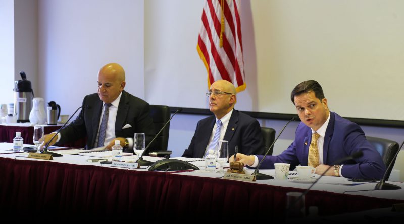 Board of Trustees meeting for presidential search.
