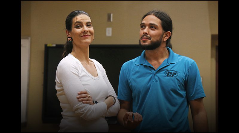 Alicia Garcia and Matthew Romeu acting.