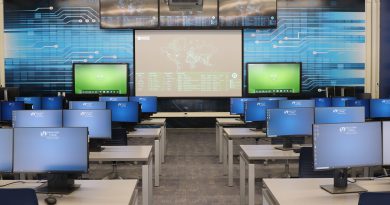 Interior of the cybersecurity classroom.