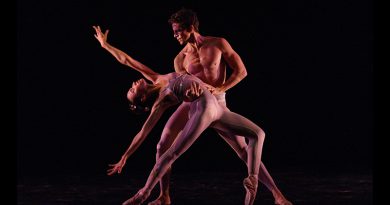 Students performing on stage for the autumn dance ensemble.