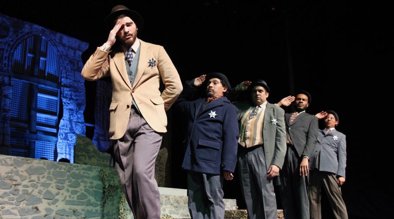 Student actors on stage.