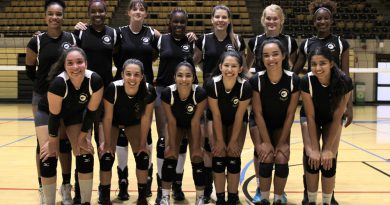 Photo of the volleyball team.