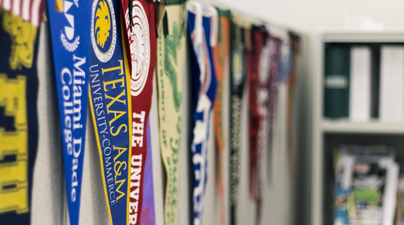 Ribbons hanging on the wall.